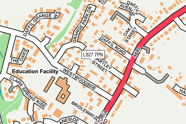 LS27 7PN map - OS OpenMap – Local (Ordnance Survey)