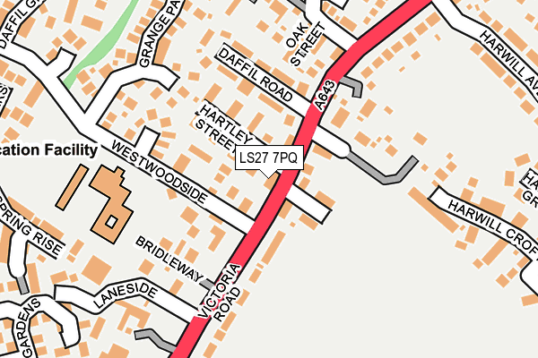 LS27 7PQ map - OS OpenMap – Local (Ordnance Survey)