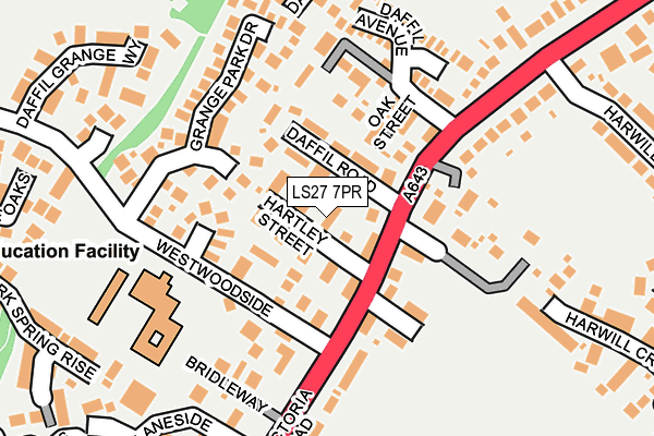 LS27 7PR map - OS OpenMap – Local (Ordnance Survey)