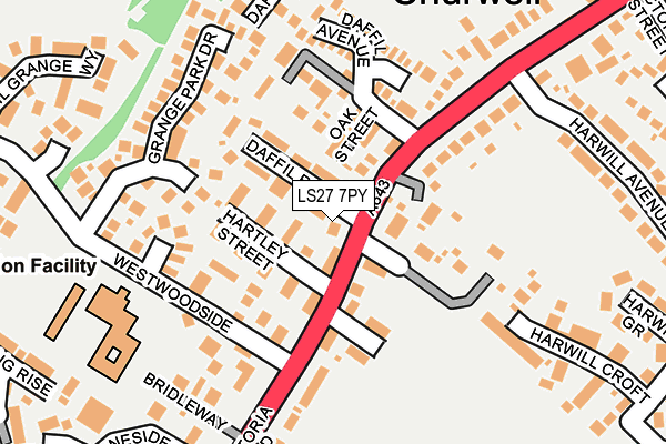 LS27 7PY map - OS OpenMap – Local (Ordnance Survey)