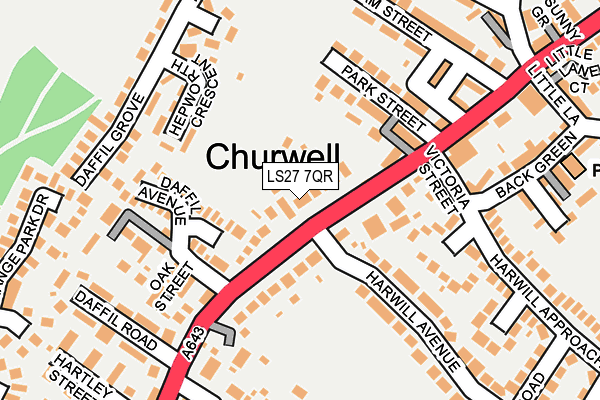 LS27 7QR map - OS OpenMap – Local (Ordnance Survey)