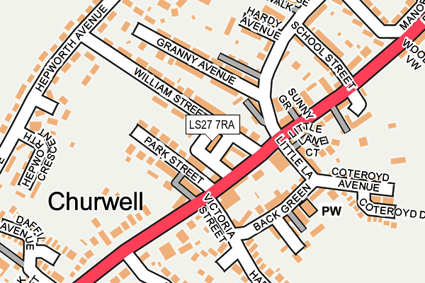 LS27 7RA map - OS OpenMap – Local (Ordnance Survey)