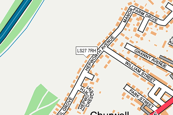 LS27 7RH map - OS OpenMap – Local (Ordnance Survey)