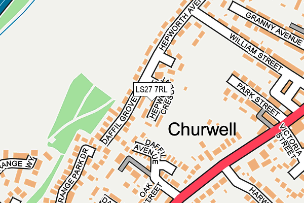 LS27 7RL map - OS OpenMap – Local (Ordnance Survey)