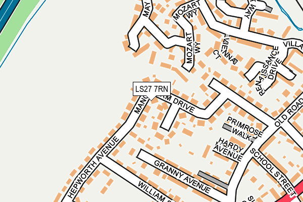 LS27 7RN map - OS OpenMap – Local (Ordnance Survey)