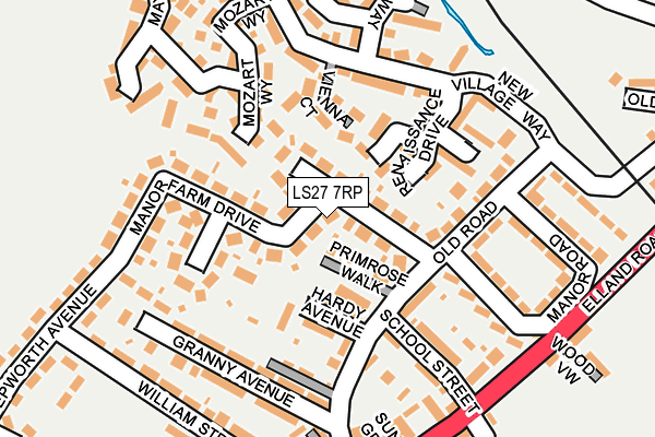 LS27 7RP map - OS OpenMap – Local (Ordnance Survey)