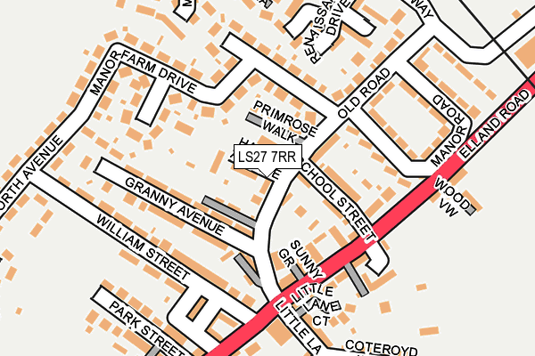 LS27 7RR map - OS OpenMap – Local (Ordnance Survey)