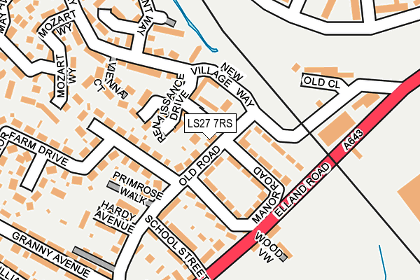 LS27 7RS map - OS OpenMap – Local (Ordnance Survey)