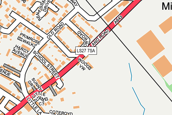 LS27 7SA map - OS OpenMap – Local (Ordnance Survey)
