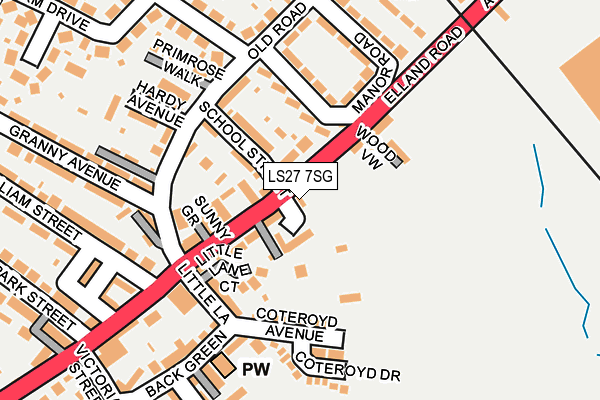 LS27 7SG map - OS OpenMap – Local (Ordnance Survey)