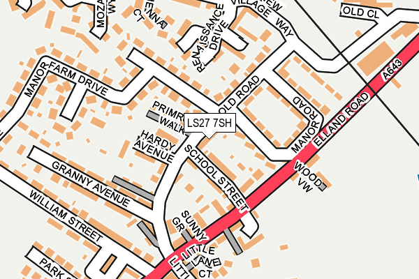 LS27 7SH map - OS OpenMap – Local (Ordnance Survey)