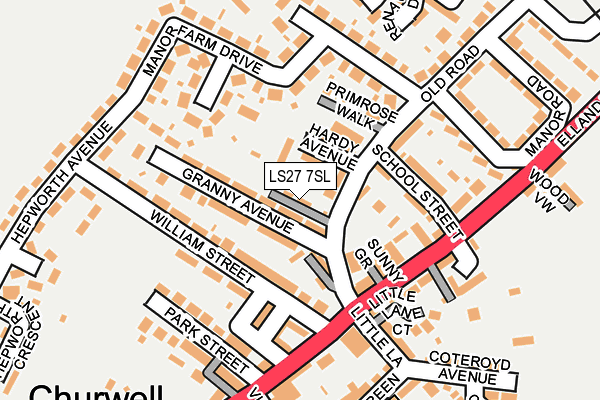 LS27 7SL map - OS OpenMap – Local (Ordnance Survey)