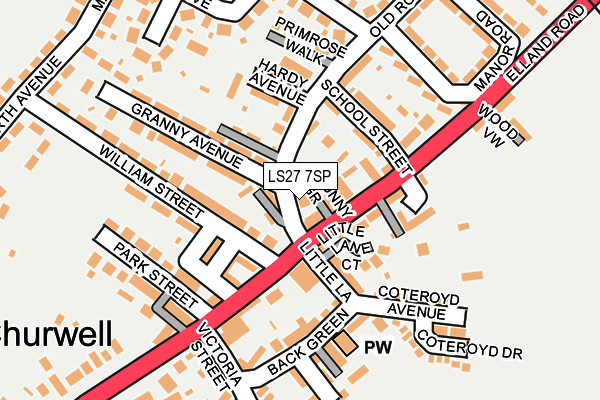 LS27 7SP map - OS OpenMap – Local (Ordnance Survey)