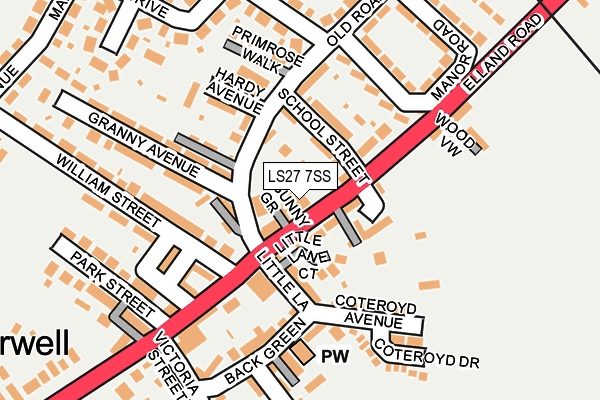 LS27 7SS map - OS OpenMap – Local (Ordnance Survey)