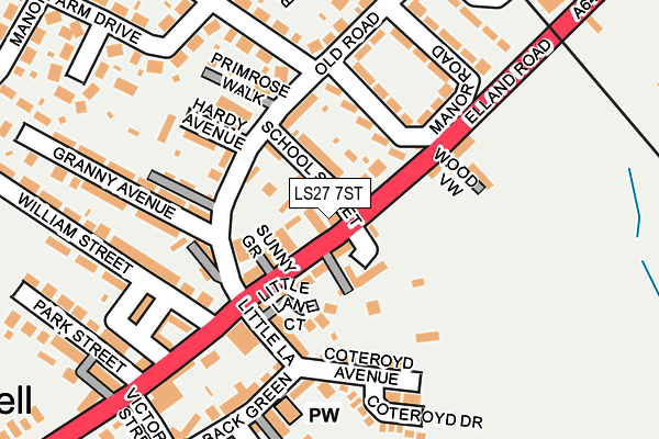 LS27 7ST map - OS OpenMap – Local (Ordnance Survey)