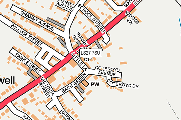 LS27 7SU map - OS OpenMap – Local (Ordnance Survey)