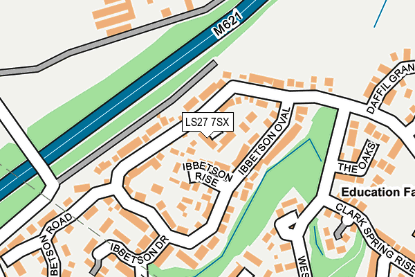 LS27 7SX map - OS OpenMap – Local (Ordnance Survey)