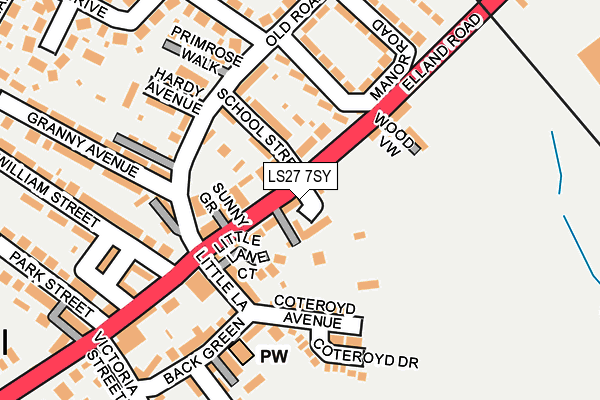 LS27 7SY map - OS OpenMap – Local (Ordnance Survey)