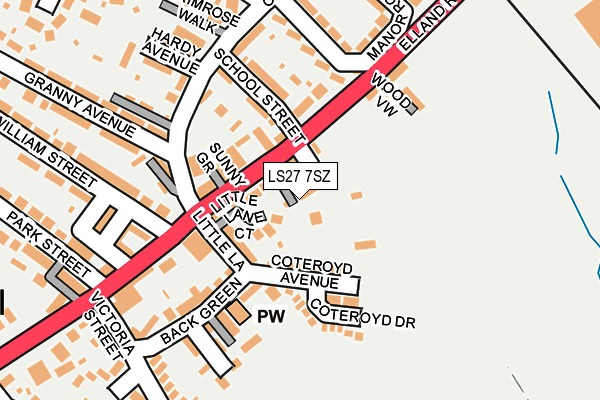 LS27 7SZ map - OS OpenMap – Local (Ordnance Survey)