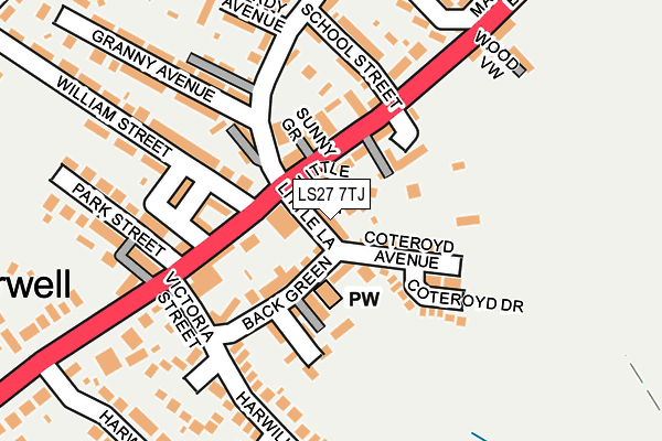 LS27 7TJ map - OS OpenMap – Local (Ordnance Survey)