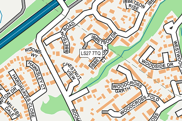LS27 7TQ map - OS OpenMap – Local (Ordnance Survey)