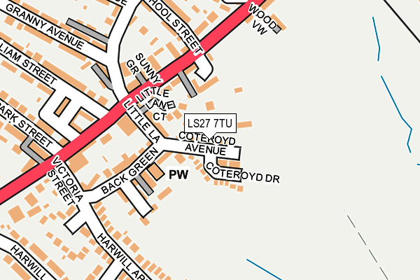 LS27 7TU map - OS OpenMap – Local (Ordnance Survey)