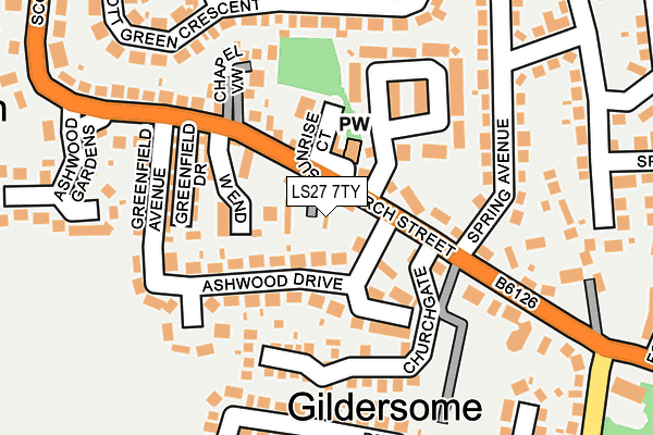 LS27 7TY map - OS OpenMap – Local (Ordnance Survey)