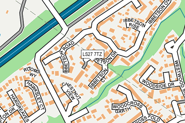 LS27 7TZ map - OS OpenMap – Local (Ordnance Survey)