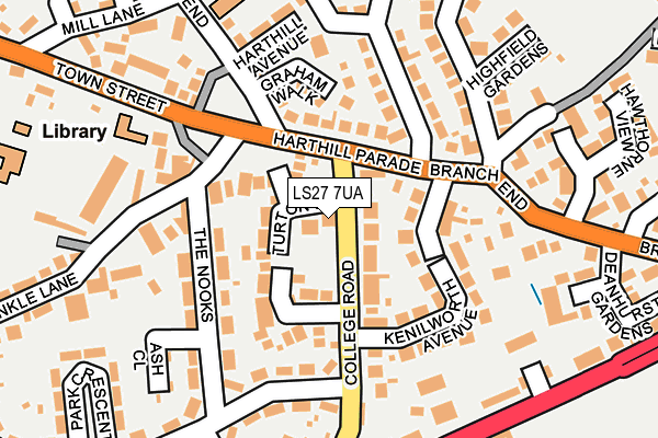 LS27 7UA map - OS OpenMap – Local (Ordnance Survey)