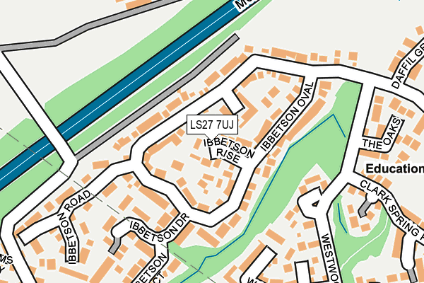 LS27 7UJ map - OS OpenMap – Local (Ordnance Survey)