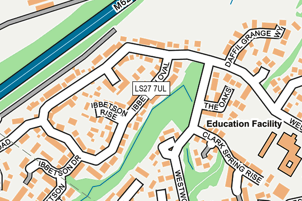 LS27 7UL map - OS OpenMap – Local (Ordnance Survey)