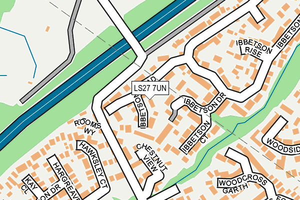 LS27 7UN map - OS OpenMap – Local (Ordnance Survey)