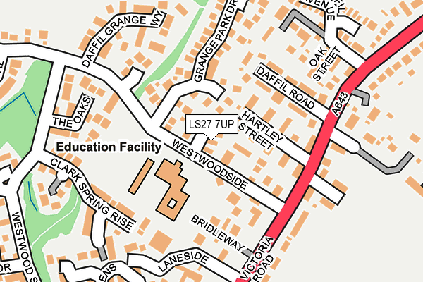 LS27 7UP map - OS OpenMap – Local (Ordnance Survey)