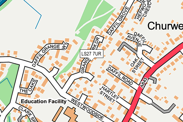 LS27 7UR map - OS OpenMap – Local (Ordnance Survey)