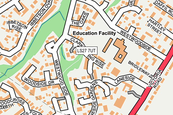 LS27 7UT map - OS OpenMap – Local (Ordnance Survey)