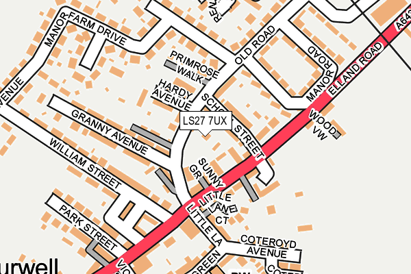 LS27 7UX map - OS OpenMap – Local (Ordnance Survey)