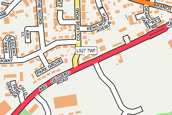 LS27 7WF map - OS OpenMap – Local (Ordnance Survey)