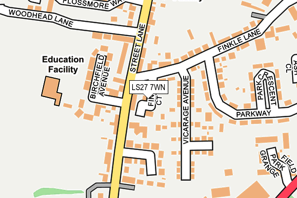 LS27 7WN map - OS OpenMap – Local (Ordnance Survey)