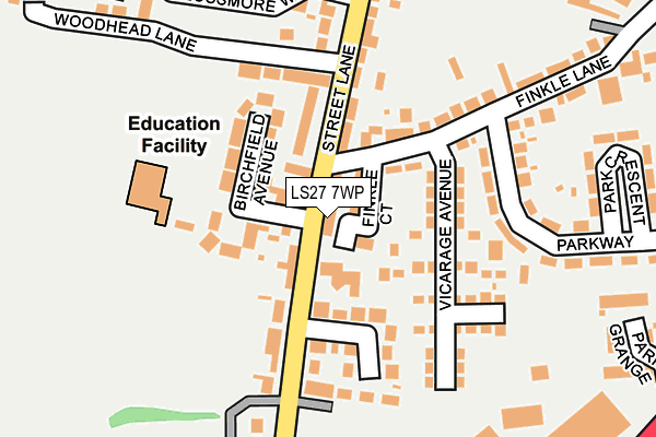 LS27 7WP map - OS OpenMap – Local (Ordnance Survey)