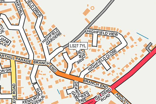 LS27 7YL map - OS OpenMap – Local (Ordnance Survey)
