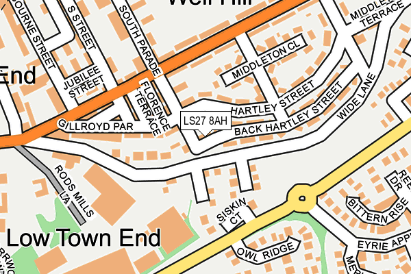 LS27 8AH map - OS OpenMap – Local (Ordnance Survey)