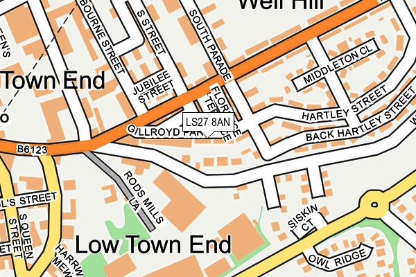 LS27 8AN map - OS OpenMap – Local (Ordnance Survey)