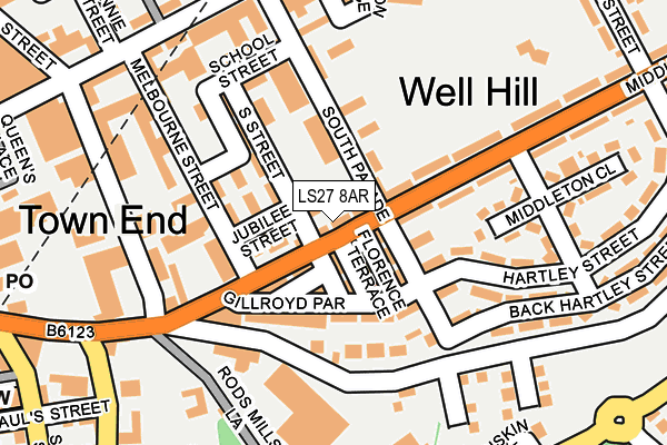LS27 8AR map - OS OpenMap – Local (Ordnance Survey)