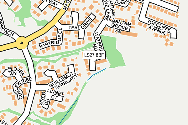 LS27 8BF map - OS OpenMap – Local (Ordnance Survey)