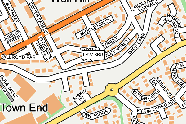 LS27 8BU map - OS OpenMap – Local (Ordnance Survey)