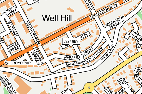 LS27 8BY map - OS OpenMap – Local (Ordnance Survey)