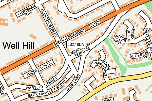 LS27 8DA map - OS OpenMap – Local (Ordnance Survey)