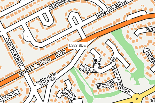 LS27 8DE map - OS OpenMap – Local (Ordnance Survey)