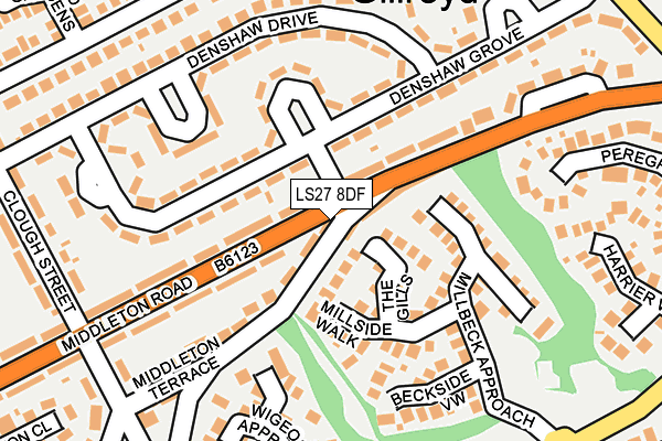 LS27 8DF map - OS OpenMap – Local (Ordnance Survey)