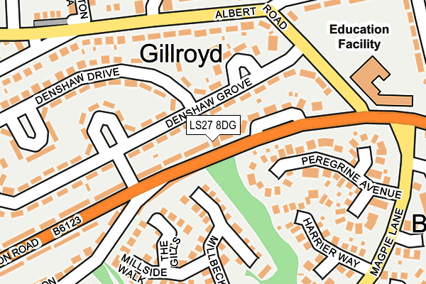 LS27 8DG map - OS OpenMap – Local (Ordnance Survey)